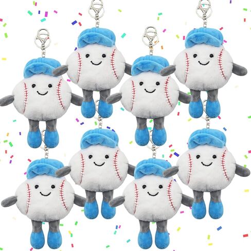 4Pcs Cute Sports Ball Keychain Gift, Soft Sports Stuffed Pendant Bag Charm for Sports Fans, Party Favors in Saudi Arabia