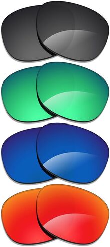 Alphax 4 Pair Polarized Replacement Lenses for Ray Ban Wayfarer RB2132 55mm Sunglasses- Black+Green+Red+Deep Water in Kuwait