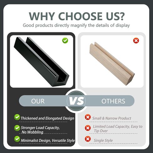 BebeMu1pcs Wooden Floor Mirror stand holder with Anti-Slip Base for full length mirror 11.8 x 2.3 x 1.5 Inches, Non-Slip Base Support Holder with Enlarged Pads for Home Mirror Frames(Black) in Saudi Arabia