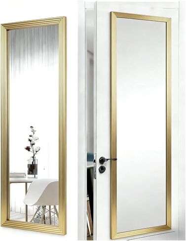 13x49 Over Door Mirrors, Hanging Mirror Over Doors,Gold of Door Mirror Full Length,Full Body Mirrors for Wall(Gold) in Saudi Arabia