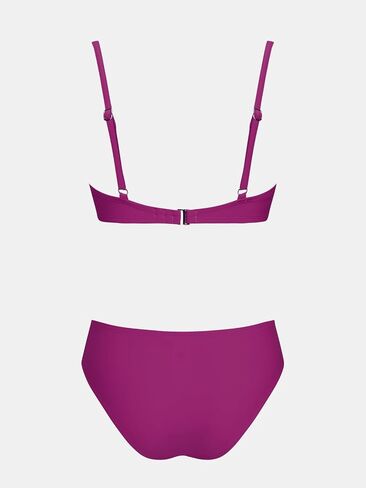 CUPSHE Women's Bikini Set Underwire Push Up Two Piece Swimsuit Front Knot Tie Bathing Suit Back Hook Ruched Side in Kuwait