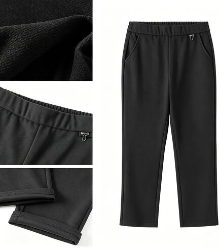 Plus Size Trousers with Folded Angled Pocket Pants for Women High Elastic Waist Casual Work Office Business Formal in Kuwait