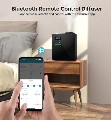 Waterless Essential Oil Diffuser 5000 Sq.Ft Coverage for Home Hotel Office, 200ml Cold Air Scent Machine for HVAC, Bluetooth App Control, Quiet No-Heat Aroma Diffuser in Saudi Arabia