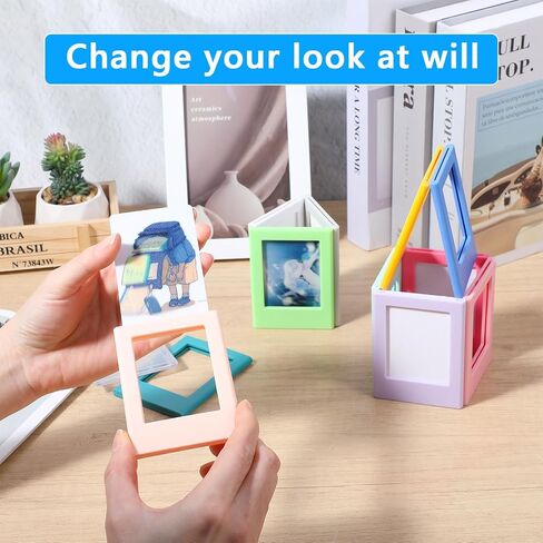 24 Pack 2x3 Magnetic Picture Frames, Mini Film Magnetic Frames, Fridge Photo Frame Magnets Set with 12 Colors, Wallet Size Photo Holders for Refrigerator & Office Decor in Kuwait
