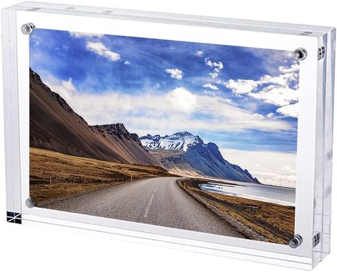 Acrylic Picture Frame with Magnet, Clear Picture Frames Freestanding Double Sided,Poster Display Stand,Office Home Decoration (6x9cm) in Kuwait