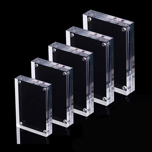 Acrylic Picture Frame with Magnet, Clear Picture Frames Freestanding Double Sided,Poster Display Stand,Office Home Decoration (6x9cm) in Kuwait