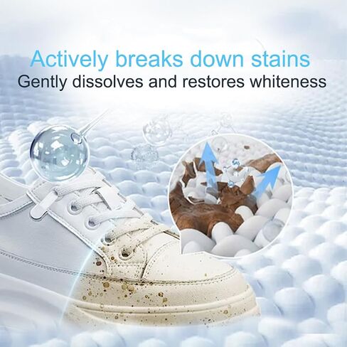 White Shoe Clean Cream 2PCS, Waterless Cleaning Paste with Sponge, Stain Removal for Leather Sneakers and Soles in Saudi Arabia
