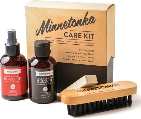 مجموعة Minnetonka Care Kit – تنظيف الأحذية وحمايتها من الجلد السويدي والجلد in Kuwait