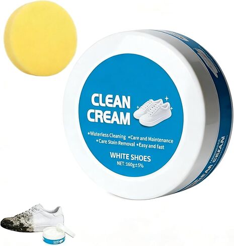 White Shoes Clean Cream, No-Wash Shoe Cleaner with Sponge, Multipurpose White Shoe Cleaner for Sneakers, Leather, Canvas & Sports Shoes (1PC) in Saudi Arabia