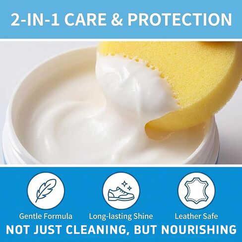 White Shoes Clean Cream, No-Wash Shoe Cleaner with Sponge, Multipurpose White Shoe Cleaner for Sneakers, Leather, Canvas & Sports Shoes (1PC) in Saudi Arabia