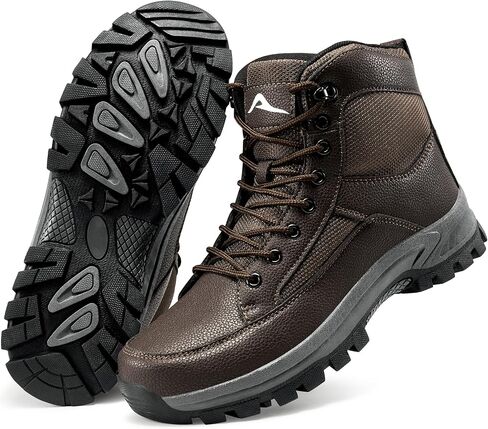 HARENCE Men's Waterproof Hiking Boots: Comfortable Lightweight Mid Ankle Boot - Non-Slip Outdoor Trekking Shoes in Saudi Arabia