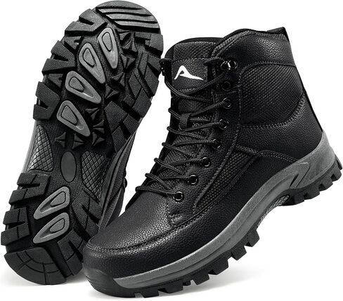 HARENCE Men's Waterproof Hiking Boots: Comfortable Lightweight Mid Ankle Boot - Non-Slip Outdoor Trekking Shoes in Saudi Arabia