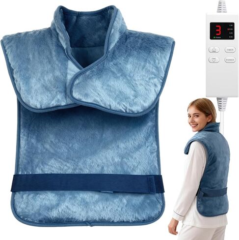 Large Heating Pad for Back Neck Shoulders, Electric Heating Pad for Back Pain Relief, 6 Heat Settings & 4 Timers 24"x33" Weighted Design, Birthday Christmas Gift for Women Men Mom Dad in Saudi Arabia