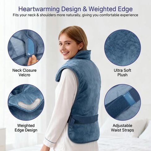 Large Heating Pad for Back Neck Shoulders, Electric Heating Pad for Back Pain Relief, 6 Heat Settings & 4 Timers 24"x33" Weighted Design, Birthday Christmas Gift for Women Men Mom Dad in Saudi Arabia