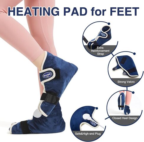 AOKESTE Heating Pad for Feet and Ankle,Heating Pad for Feet Neuropathy,Foot Heating Pad for Achilles Tendonitis Relief,Auto Shut Off,Heated Foot Warmers for Plantar Fasciitis Relief(2PCS) in Saudi Arabia
