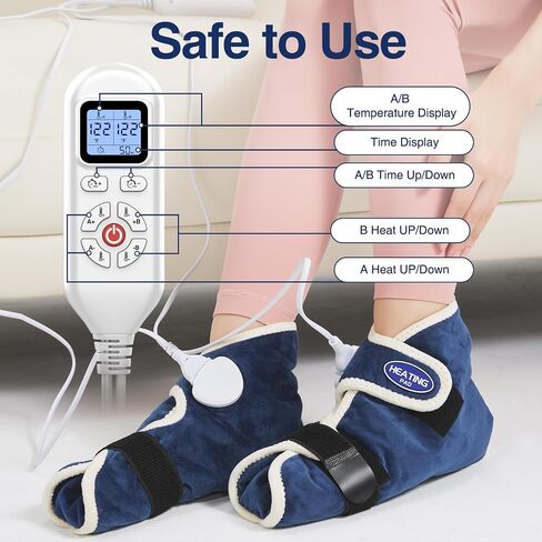 AOKESTE Heating Pad for Feet and Ankle,Heating Pad for Feet Neuropathy,Foot Heating Pad for Achilles Tendonitis Relief,Auto Shut Off,Heated Foot Warmers for Plantar Fasciitis Relief(2PCS) in Saudi Arabia