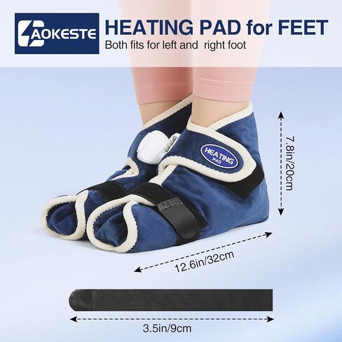AOKESTE Heating Pad for Feet and Ankle,Heating Pad for Feet Neuropathy,Foot Heating Pad for Achilles Tendonitis Relief,Auto Shut Off,Heated Foot Warmers for Plantar Fasciitis Relief(2PCS) in Saudi Arabia