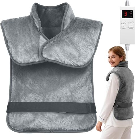 Large Heating Pad for Back Neck Shoulders, Electric Heating Pad for Back Pain Relief, 6 Heat Settings & 4 Timers 24"x33" Weighted Design, Birthday Christmas Gift for Women Men Mom Dad in Saudi Arabia