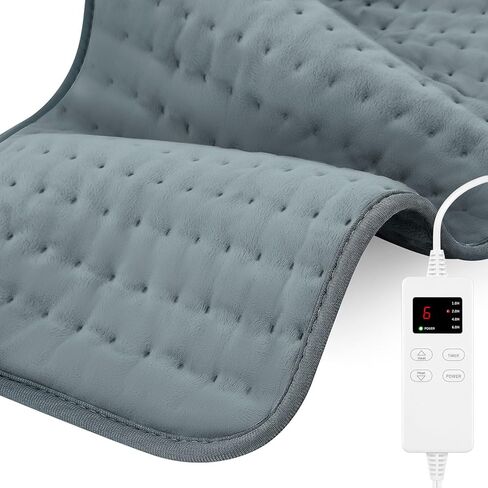 Large Heating Pad for Back Neck Shoulders, Electric Heating Pad for Back Pain Relief, 6 Heat Settings & 4 Timers 24"x33" Weighted Design, Birthday Christmas Gift for Women Men Mom Dad in Saudi Arabia