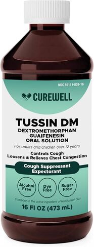 Tussin DM Cough Medicine, 16 fl oz | Dextromethorphan Cough Suppressant & Guaifenesin Expectorant | Alcohol-Free, Dye-Free | Chest Congestion & Mucus Relief | Non-Drowsy DM Cough Syrup in Saudi Arabia