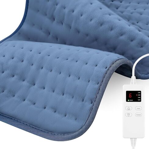 Large Heating Pad for Back Neck Shoulders, Electric Heating Pad for Back Pain Relief, 6 Heat Settings & 4 Timers 24"x33" Weighted Design, Birthday Christmas Gift for Women Men Mom Dad in Saudi Arabia