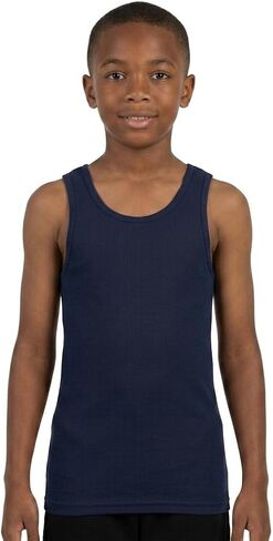 5 Pack Boys Ribbed Tank Tops, Tag-Free Soft Cotton Blend Undershirts for Boys, Five Breathable Sleeveless Shirts in Saudi Arabia