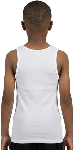 5 Pack Boys Ribbed Tank Tops, Tag-Free Soft Cotton Blend Undershirts for Boys, Five Breathable Sleeveless Shirts in Saudi Arabia