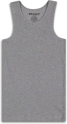 5 Pack Boys Ribbed Tank Tops, Tag-Free Soft Cotton Blend Undershirts for Boys, Five Breathable Sleeveless Shirts in Saudi Arabia