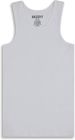 5 Pack Boys Ribbed Tank Tops, Tag-Free Soft Cotton Blend Undershirts for Boys, Five Breathable Sleeveless Shirts in Saudi Arabia