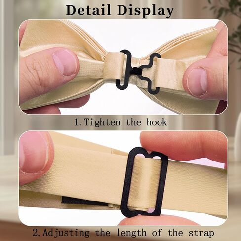 DiBanGu Mens Pre-tied Bow Tie Pocket Square and Cufflinks Set | Mens Satin Bow Tie Set 4PCS, Solid Pre-tied Bowtie, Great Gift Box, Wedding Business Formal in Kuwait