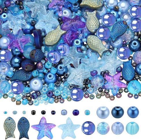 Sunnyclue 1 Box 210pcs Starffish Bead Turtle Beads Lucky Fringquoise Beads Bulk Summer Ocean Ocean Beads Sean Animal Charms Shell Charms Seashell Tharms for Jewelry Making Resident Kits Women Craft Supplies in Kuwait