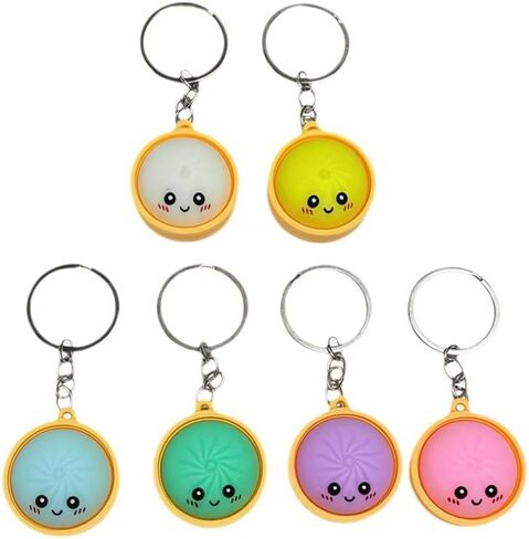 Dumpling Keychain, 6PCS Mini Dumplings Keychain, Dumpling Squishies Stress Relief Fidget Key Chain for Backpacks Keys Bags in Kuwait