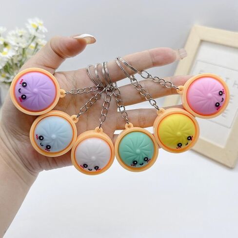 Dumpling Keychain, 6PCS Mini Dumplings Keychain, Dumpling Squishies Stress Relief Fidget Key Chain for Backpacks Keys Bags in Kuwait