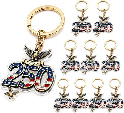 LOGOFUN 10 قطعة 250th الذكرى التذكارية ميدالية 2D الاكريليك كيرينغ الشماعات للولايات المتحدة الوطنية مهرجان حفلة الحسنات in Kuwait