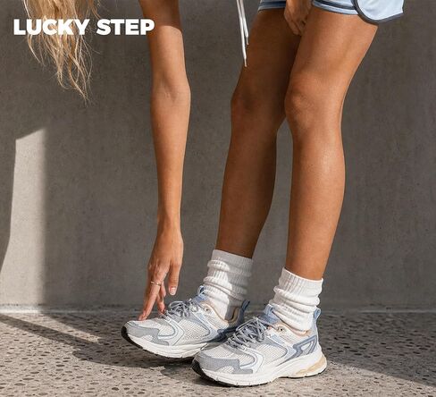 أحذية LUCKY STEP النسائية ذات التصميم المكتنز والأحذية الرياضية الشبكية المسامية أحذية رياضية كاجوال سميكة للمشي in Kuwait