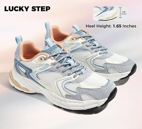 أحذية LUCKY STEP النسائية ذات التصميم المكتنز والأحذية الرياضية الشبكية المسامية أحذية رياضية كاجوال سميكة للمشي in Kuwait