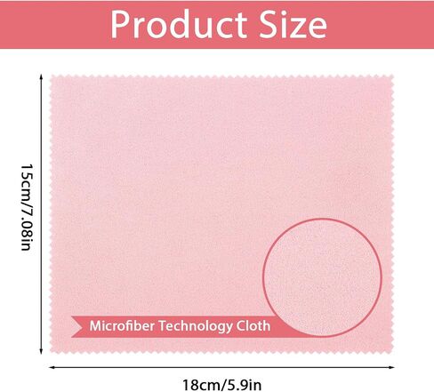 Molain 10 Pieces Microfiber Glasses Cleaning Cloths, Reusable Soft Lens Cleaning Cloth Pink Eyeglasses Cleaner Accessories for Camera Phone Screens 6 x 7 inch in Kuwait