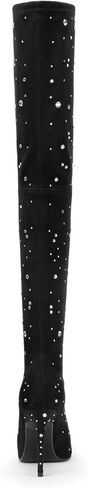 Patent Boots for Women Black 3 Inch High Heel Chunky Block Knee High Long Tall Comfort Dressy Boot in Saudi Arabia