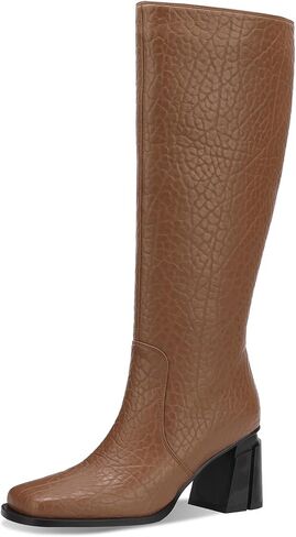 Patent Boots for Women Black 3 Inch High Heel Chunky Block Knee High Long Tall Comfort Dressy Boot in Saudi Arabia