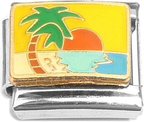 NewCharms Sunset With Palm Tree Italian Charm in Kuwait