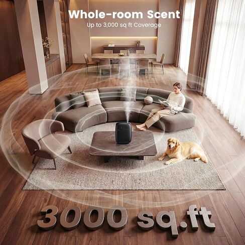 XEITIN Waterless Essential Oil Diffuser - Whole-Home Scent, Cold Air Diffuser Up to 3000sq.ft for Large Home Office Hotel Spa, Adjustable Intensity & Time, App+Panel Control, Quiet Wall Amount, 400ml in Saudi Arabia