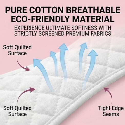 6 Pcs Bra Liners for Sweat Under Breasts, Cotton Washable Reusable Under Breast Pads for Women, Moisture Wicking Boob Sweat Absorber (17.32x5.9x0.03 in) White in Saudi Arabia