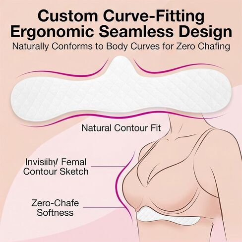6 Pcs Bra Liners for Sweat Under Breasts, Cotton Washable Reusable Under Breast Pads for Women, Moisture Wicking Boob Sweat Absorber (17.32x5.9x0.03 in) White in Saudi Arabia