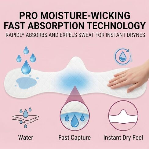 6 Pcs Bra Liners for Sweat Under Breasts, Cotton Washable Reusable Under Breast Pads for Women, Moisture Wicking Boob Sweat Absorber (17.32x5.9x0.03 in) White in Saudi Arabia