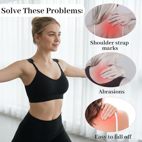 12 Pcs Bra Strap Pads, 3 Colors Silicone Bra Strap Anti Slip Cushion, Soft Shoulder Straps Pad for Bras Straps Holders for Slipping, 2 Type Silicone Shoulder Protector Pads for Slipping Ease Shoulders in Saudi Arabia