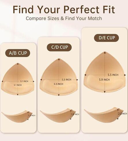 Adamotto Waterproof Bra Pads Inserts 4 Pairs - Push Up & Breast Enhancers, Removable for Swimsuits & Sports Bras in Saudi Arabia