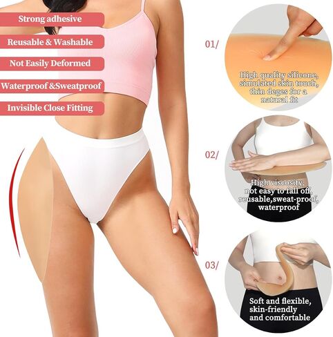 2PCS Sticky Silicone Hip Pads for Women Very Soft Self adhesive Silicone Butt Pads Natural Looking Hip Enhancer Pads in Saudi Arabia