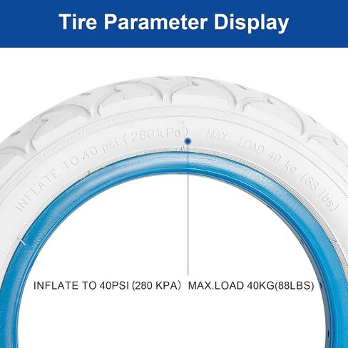 12.5 inch Bike Tires 12 1/2X2 1/4 Bicycle Tires and 12/12.5x1.75/2.25 Bike Tubes Suitable for 12 x 2.25 Kids/City/Road Folding Replacement Bike Tires (2 Set)(White) in Saudi Arabia