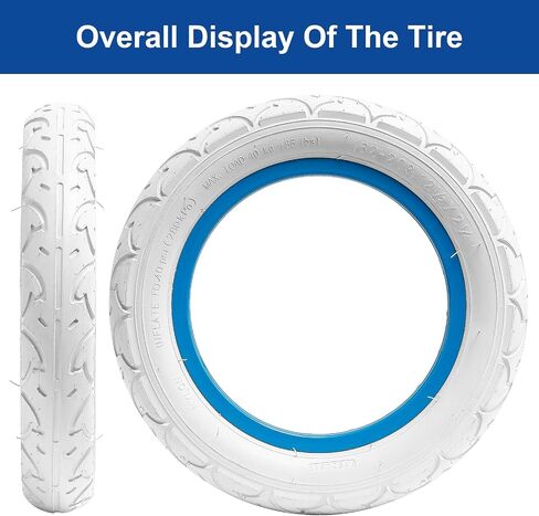 12.5 inch Bike Tires 12 1/2X2 1/4 Bicycle Tires and 12/12.5x1.75/2.25 Bike Tubes Suitable for 12 x 2.25 Kids/City/Road Folding Replacement Bike Tires (2 Set)(White) in Saudi Arabia