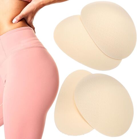 Homoyoyo 2 Pairs Foam Butt Pad Inserts Seamless Hip Dip Underwear Enhancer Reusable Lightweight Body Shaper Contour Padding Removable Lifting Cups Silhouete for Jeans Dresses Suits Beige in Saudi Arabia